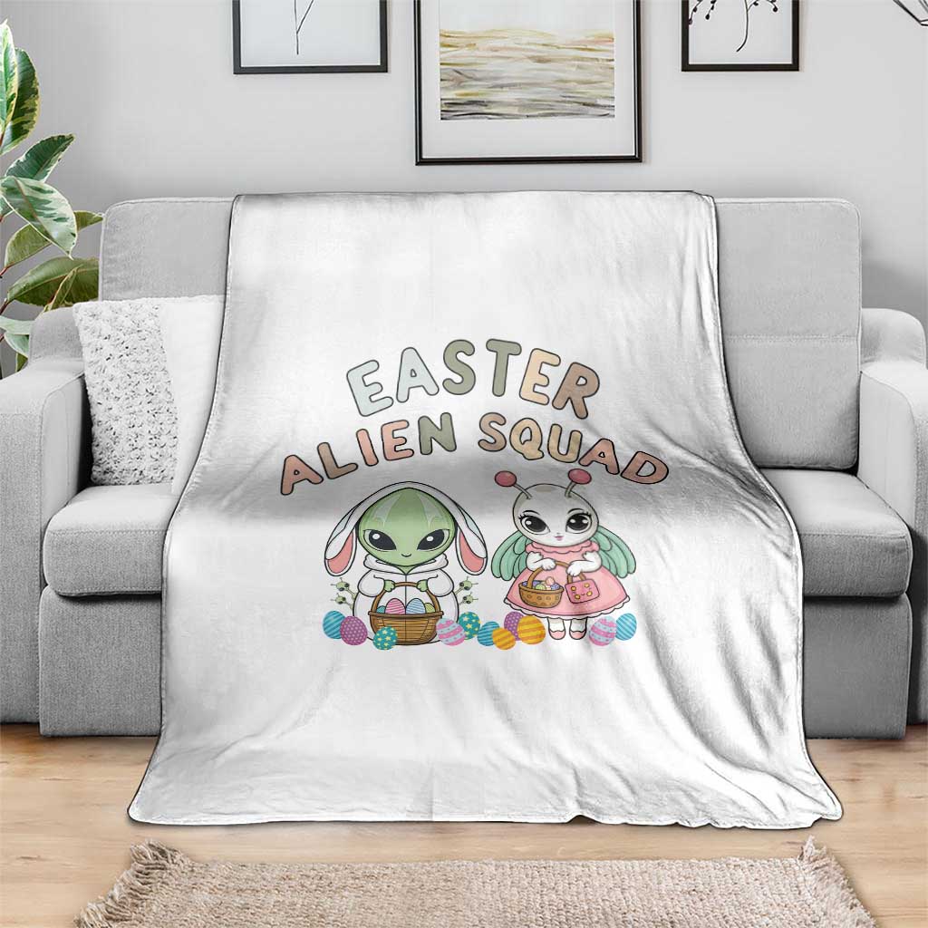 Easter Alien Squad Throw Blanket Funny UFO Lover Gift
