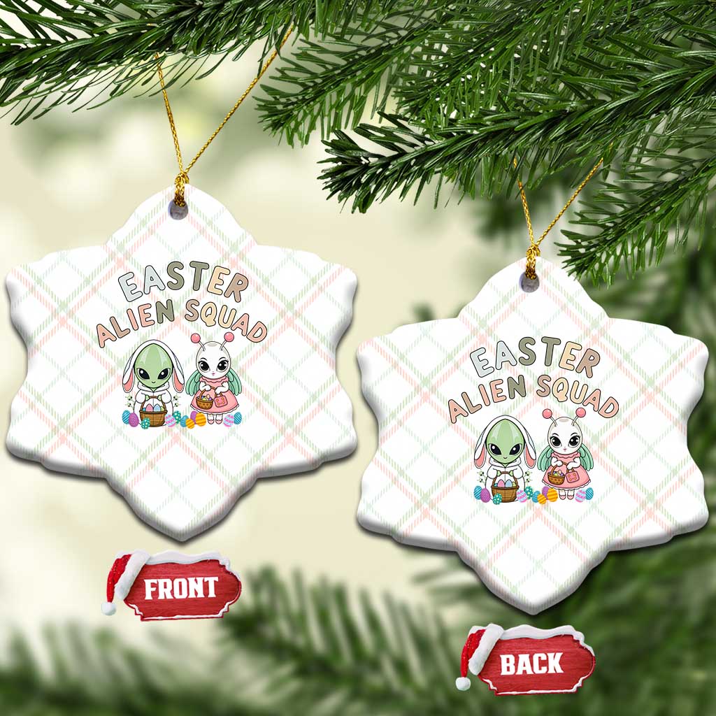 Easter Alien Squad Ceramic Ornament Funny UFO Lover Gift