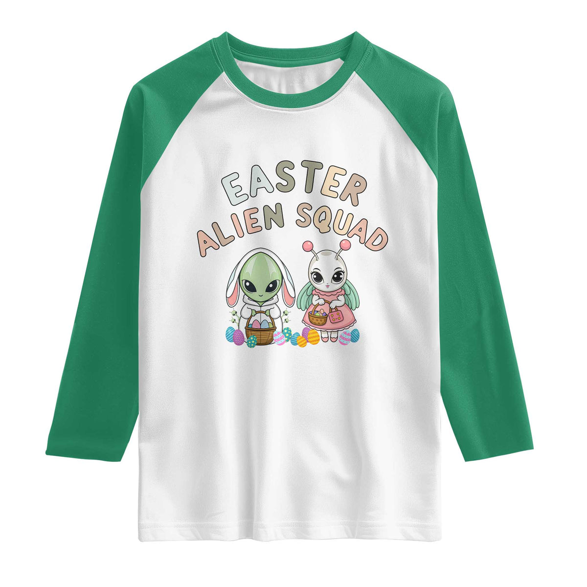 Easter Alien Squad Raglan Shirt Funny UFO Lover Gift