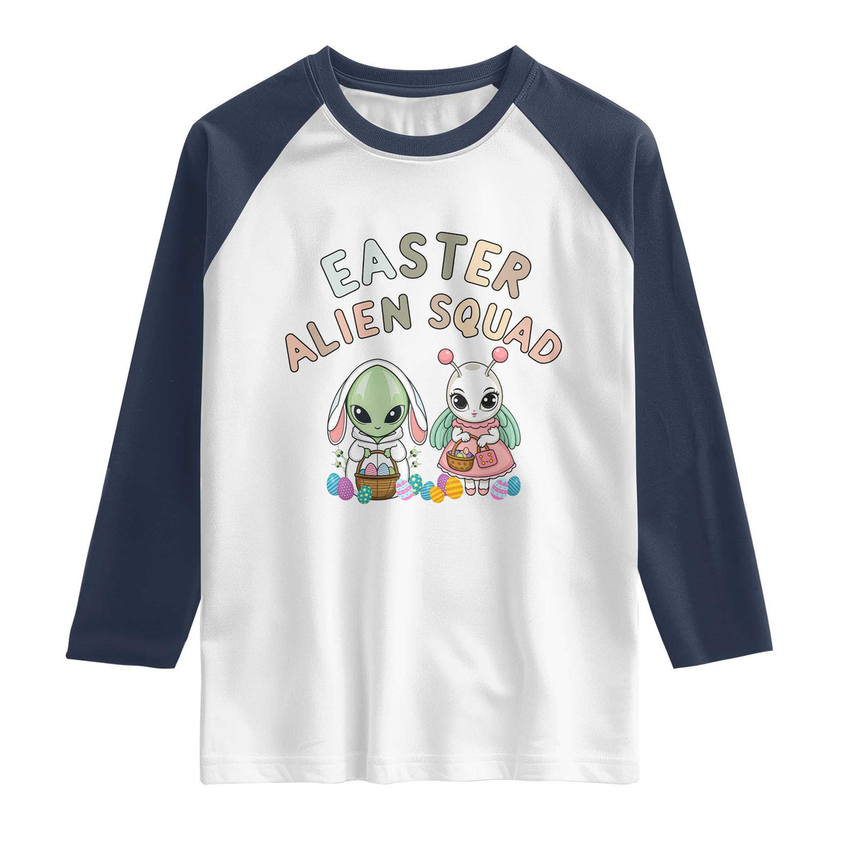 Easter Alien Squad Raglan Shirt Funny UFO Lover Gift