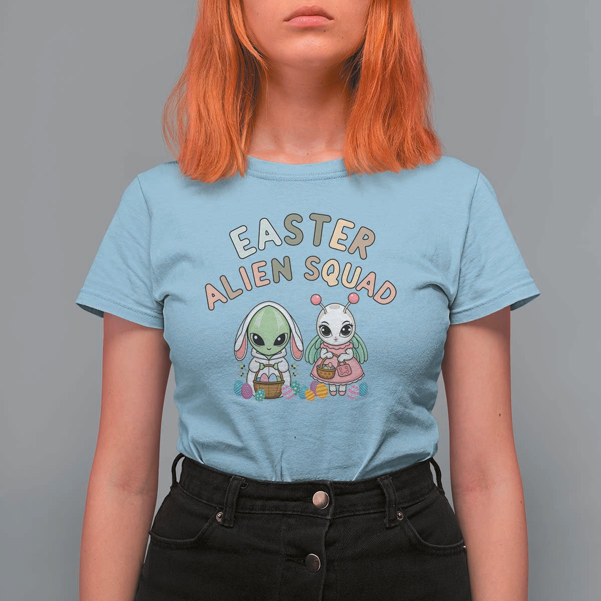 Easter Alien Squad T Shirt For Women Funny UFO Lover Gift