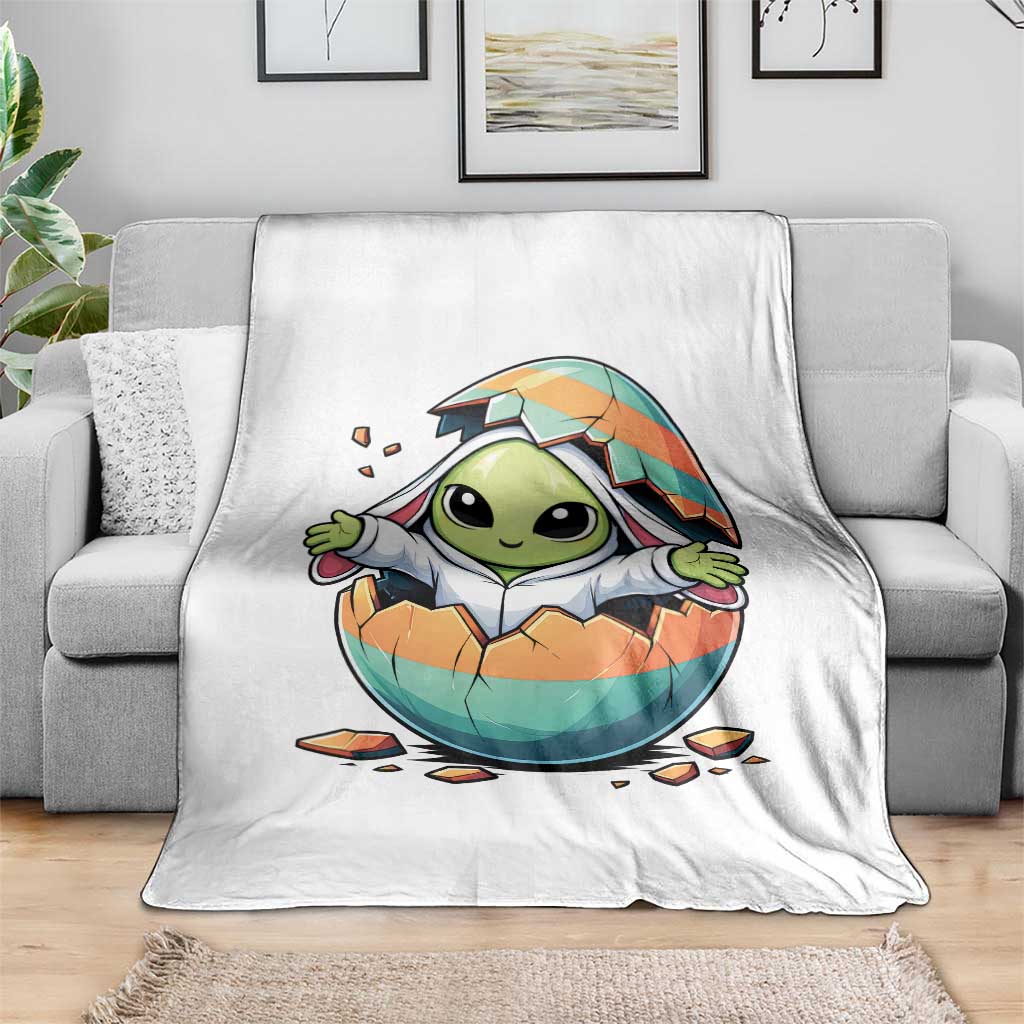 Funny Alien Bunny Ears Easter Throw Blanket Extraterrestrial Gift