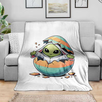 Funny Alien Bunny Ears Easter Throw Blanket Extraterrestrial Gift