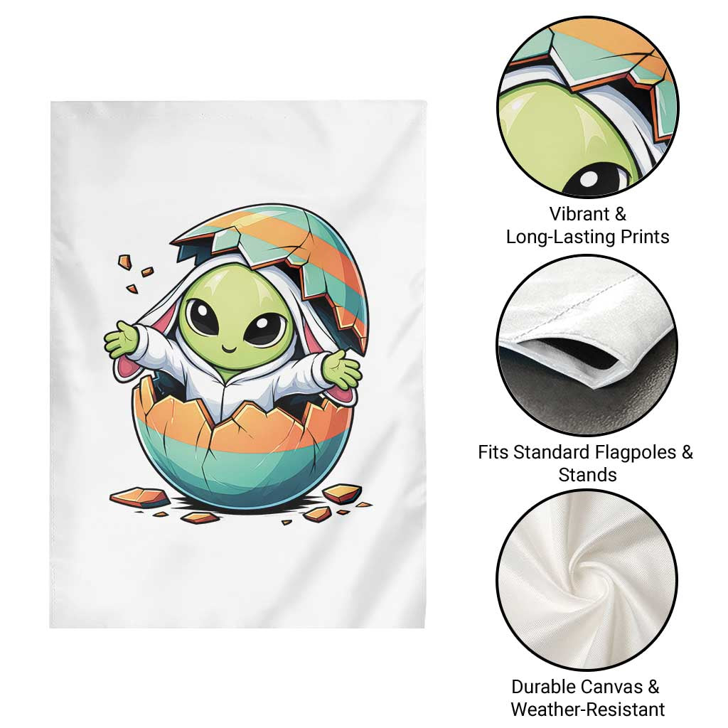 Funny Alien Bunny Ears Easter Garden Flag Extraterrestrial Gift