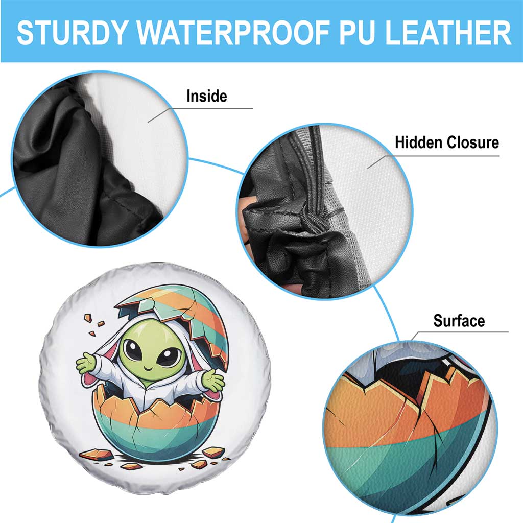 Funny Alien Bunny Ears Easter Spare Tire Cover Extraterrestrial Gift