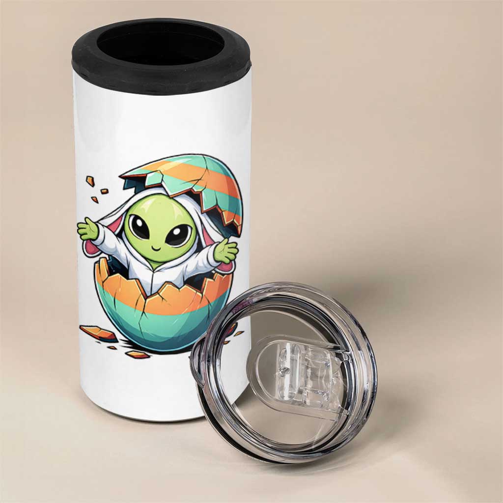 Funny Alien Bunny Ears Easter 4 in 1 Can Cooler Tumbler Extraterrestrial Gift