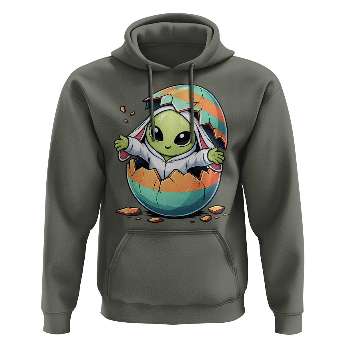 Funny Alien Bunny Ears Easter Hoodie Extraterrestrial Gift