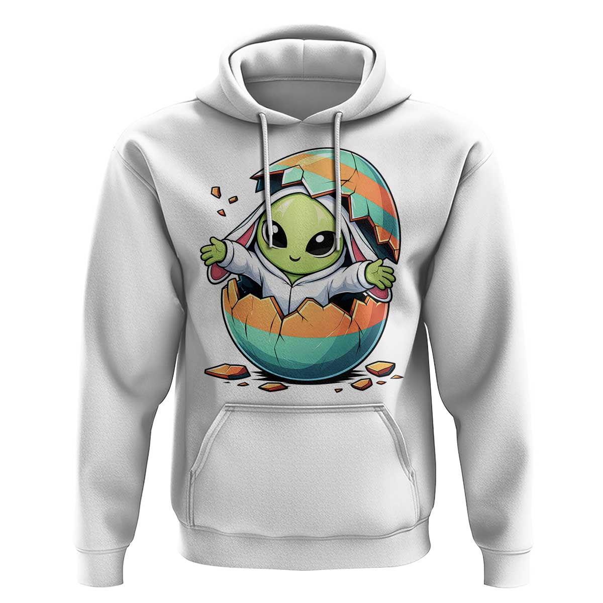 Funny Alien Bunny Ears Easter Hoodie Extraterrestrial Gift