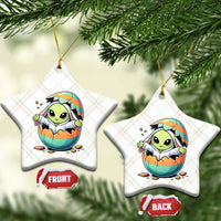 Funny Alien Bunny Ears Easter Ceramic Ornament Extraterrestrial Gift