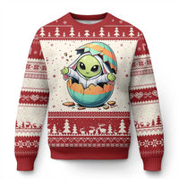 Funny Alien Bunny Ears Easter Ugly Christmas Sweater Extraterrestrial Gift