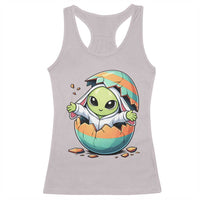 Funny Alien Bunny Ears Easter Racerback Tank Top Extraterrestrial Gift