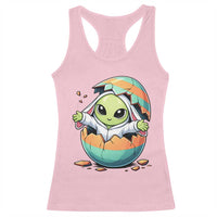 Funny Alien Bunny Ears Easter Racerback Tank Top Extraterrestrial Gift