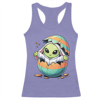 Funny Alien Bunny Ears Easter Racerback Tank Top Extraterrestrial Gift