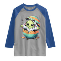 Funny Alien Bunny Ears Easter Raglan Shirt Extraterrestrial Gift
