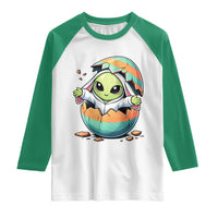 Funny Alien Bunny Ears Easter Raglan Shirt Extraterrestrial Gift