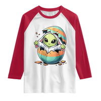 Funny Alien Bunny Ears Easter Raglan Shirt Extraterrestrial Gift