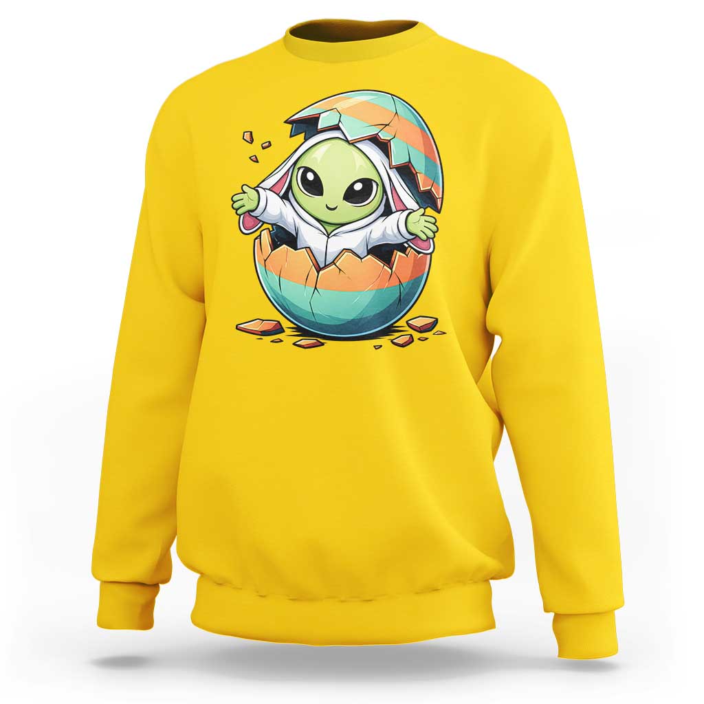 Funny Alien Bunny Ears Easter Sweatshirt Extraterrestrial Gift