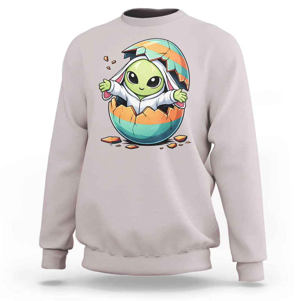 Funny Alien Bunny Ears Easter Sweatshirt Extraterrestrial Gift