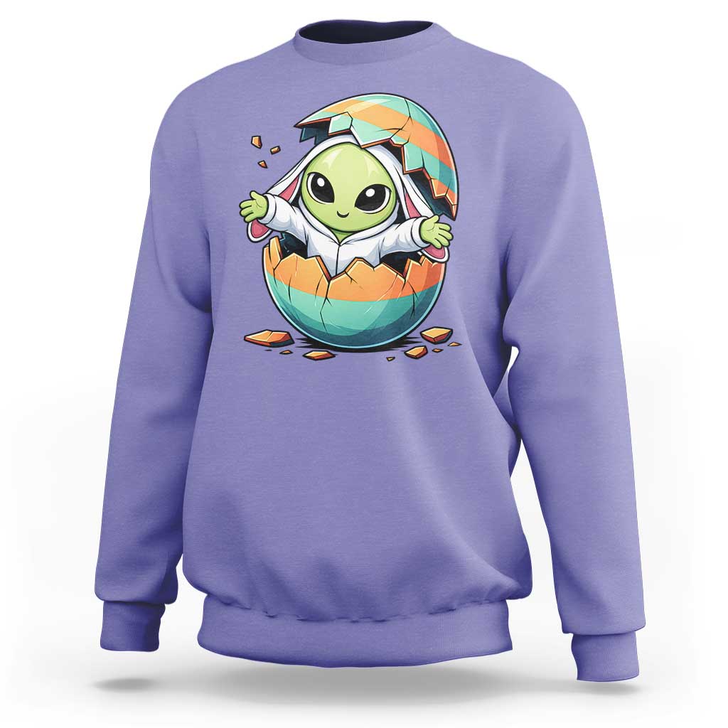 Funny Alien Bunny Ears Easter Sweatshirt Extraterrestrial Gift