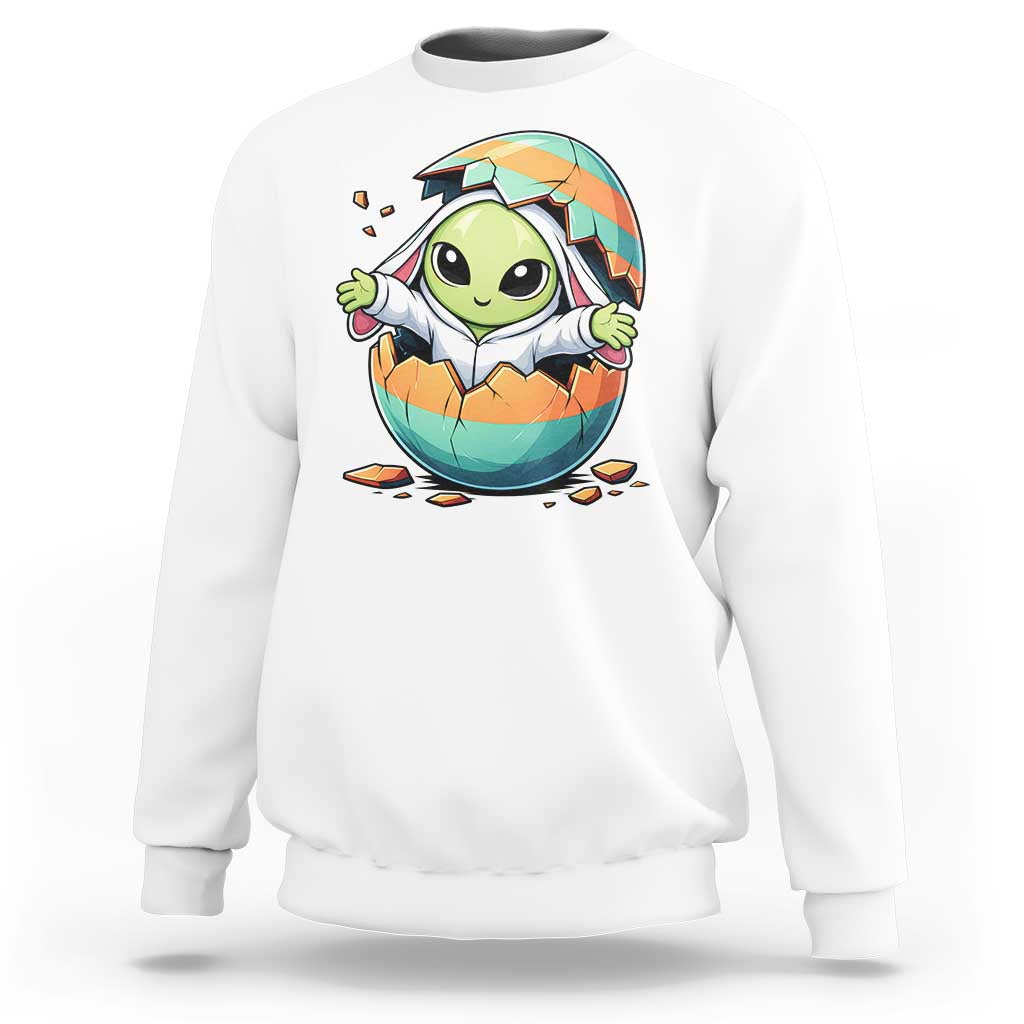Funny Alien Bunny Ears Easter Sweatshirt Extraterrestrial Gift