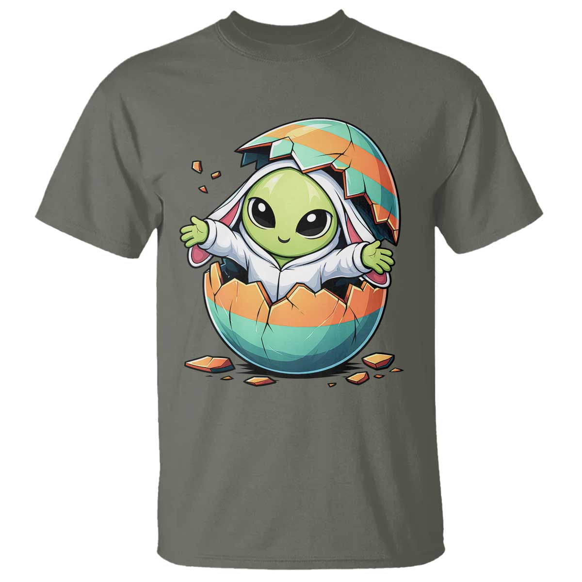 Funny Alien Bunny Ears Easter T Shirt Extraterrestrial Gift