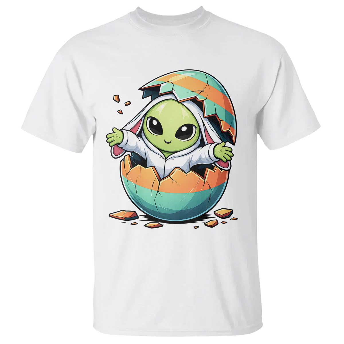 Funny Alien Bunny Ears Easter T Shirt Extraterrestrial Gift