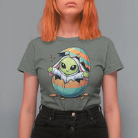 Funny Alien Bunny Ears Easter T Shirt For Women Extraterrestrial Gift