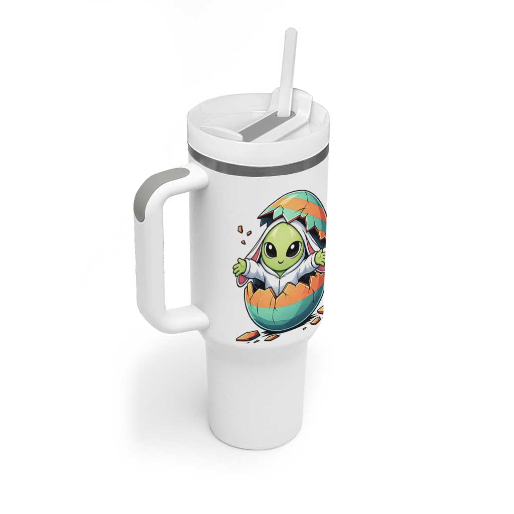 Funny Alien Bunny Ears Easter Tumbler With Handle Extraterrestrial Gift