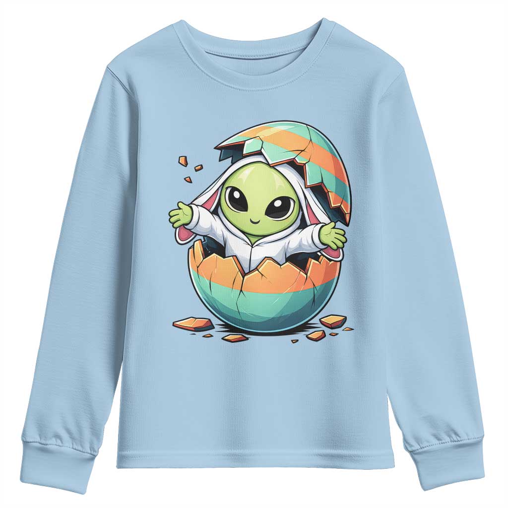 Funny Alien Bunny Ears Easter Youth Sweatshirt Extraterrestrial Gift