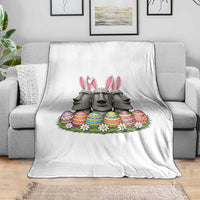 Easter Island Moai Bunny Ears Throw Blanket Funny Archaeology Gift
