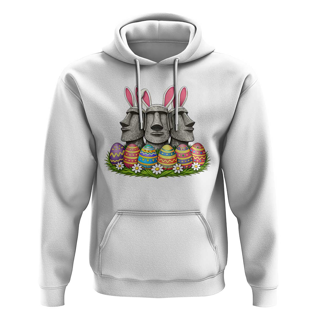 Easter Island Moai Bunny Ears Hoodie Funny Archaeology Gift