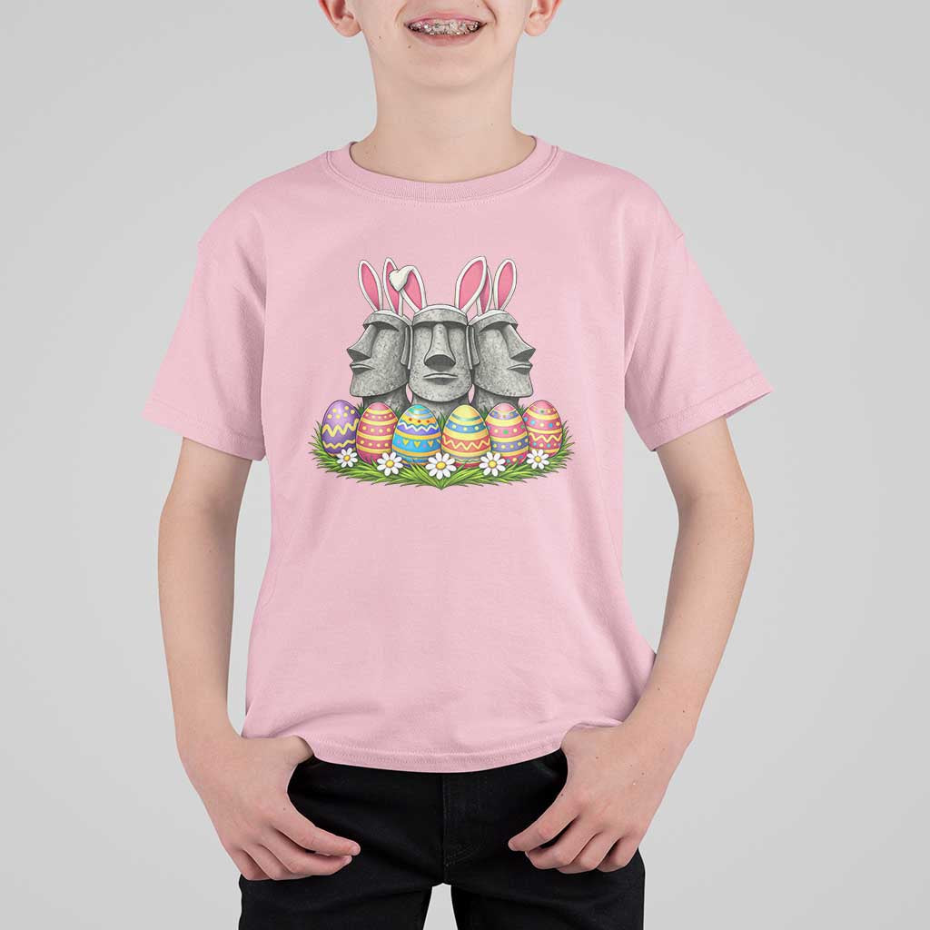 Easter Island Moai Bunny Ears T Shirt For Kid Funny Archaeology Gift