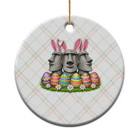 Easter Island Moai Bunny Ears Ceramic Ornament Funny Archaeology Gift