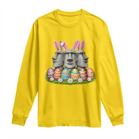 Easter Island Moai Bunny Ears Long Sleeve Shirt Funny Archaeology Gift