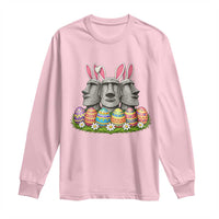 Easter Island Moai Bunny Ears Long Sleeve Shirt Funny Archaeology Gift