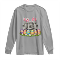 Easter Island Moai Bunny Ears Long Sleeve Shirt Funny Archaeology Gift