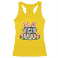 Easter Island Moai Bunny Ears Racerback Tank Top Funny Archaeology Gift