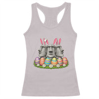 Easter Island Moai Bunny Ears Racerback Tank Top Funny Archaeology Gift