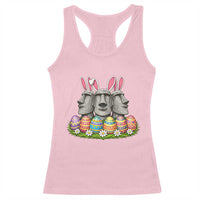 Easter Island Moai Bunny Ears Racerback Tank Top Funny Archaeology Gift
