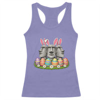 Easter Island Moai Bunny Ears Racerback Tank Top Funny Archaeology Gift