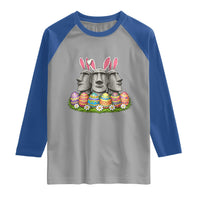 Easter Island Moai Bunny Ears Raglan Shirt Funny Archaeology Gift