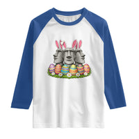 Easter Island Moai Bunny Ears Raglan Shirt Funny Archaeology Gift