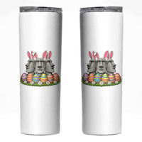 Easter Island Moai Bunny Ears Skinny Tumbler Funny Archaeology Gift