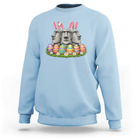 Easter Island Moai Bunny Ears Sweatshirt Funny Archaeology Gift