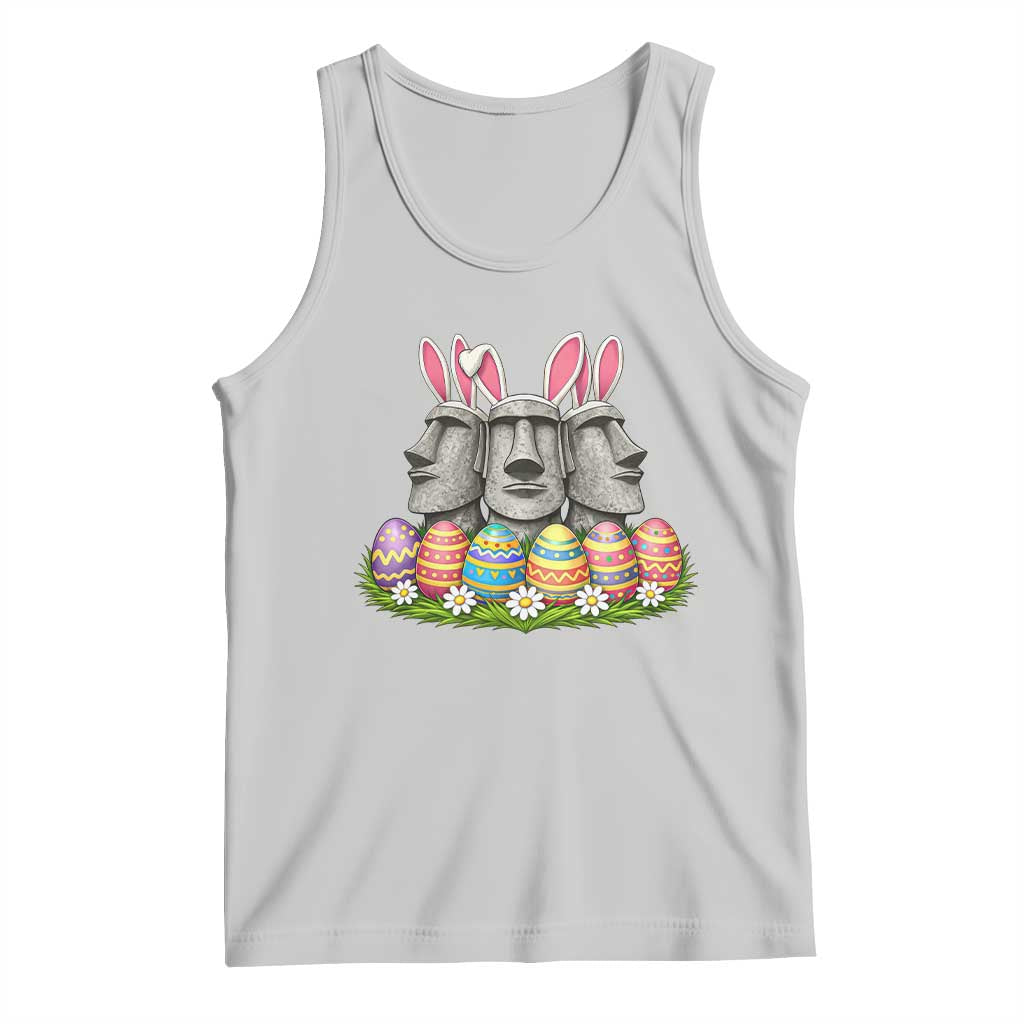 Easter Island Moai Bunny Ears Tank Top Funny Archaeology Gift
