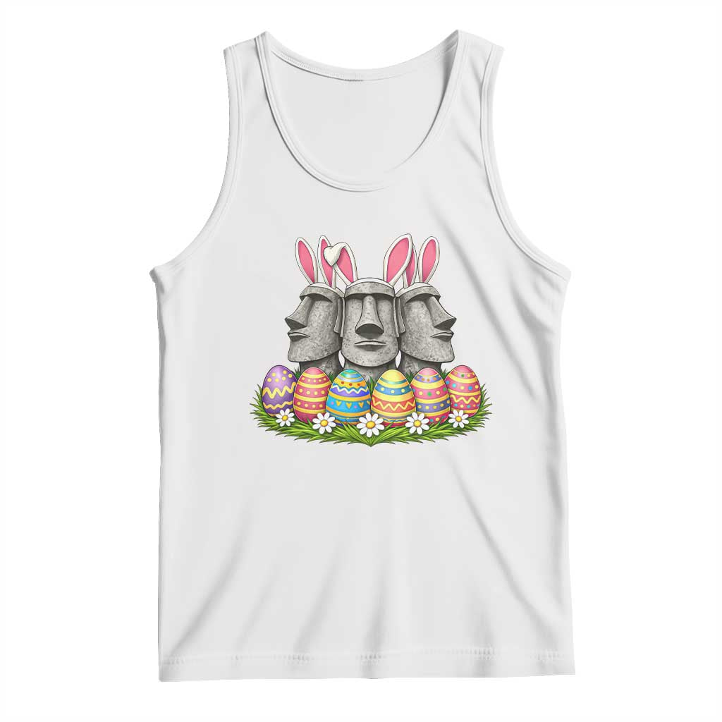 Easter Island Moai Bunny Ears Tank Top Funny Archaeology Gift