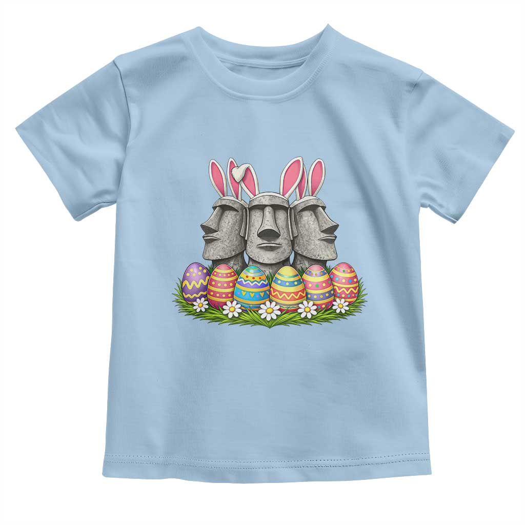 Easter Island Moai Bunny Ears Toddler T Shirt Funny Archaeology Gift