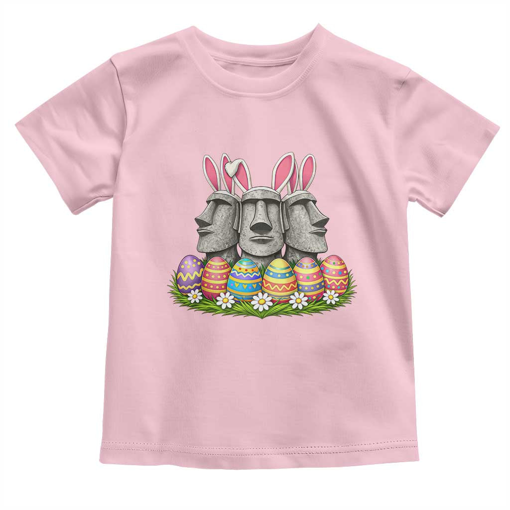 Easter Island Moai Bunny Ears Toddler T Shirt Funny Archaeology Gift