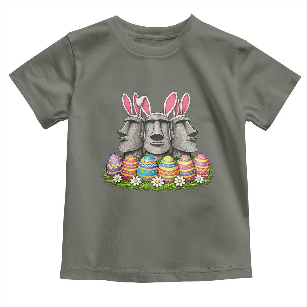 Easter Island Moai Bunny Ears Toddler T Shirt Funny Archaeology Gift