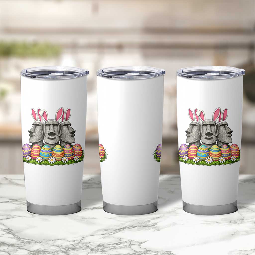 Easter Island Moai Bunny Ears Tumbler Cup Funny Archaeology Gift